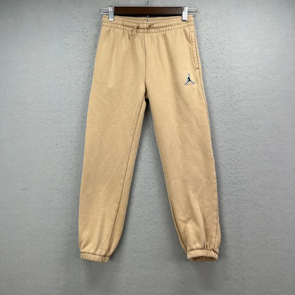 Jordan Joggers Boys Medium Tan Jumpman Fleece Sweatpants Streetwear Athletic